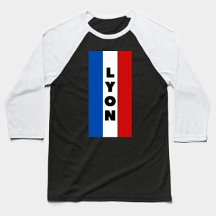 Lyon City in French Flag Vertical Baseball T-Shirt